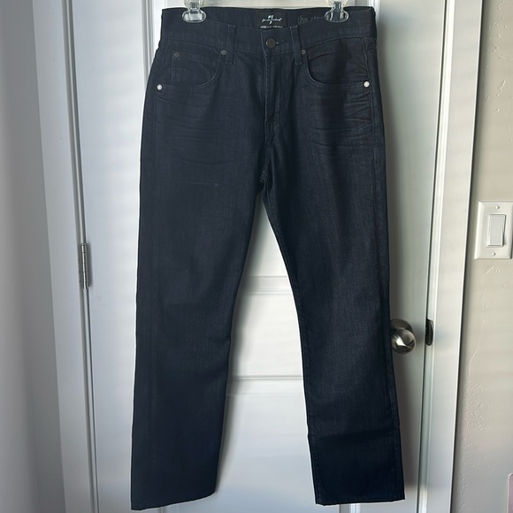 7FAM Luxe Performance The Straight Dark Blue Jeans - Picture 1 of 8